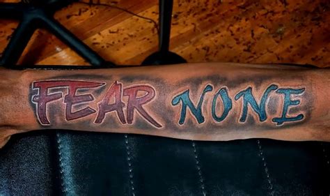 Intimidate with Fear None Tattoo Stencil | Get Yours Now!